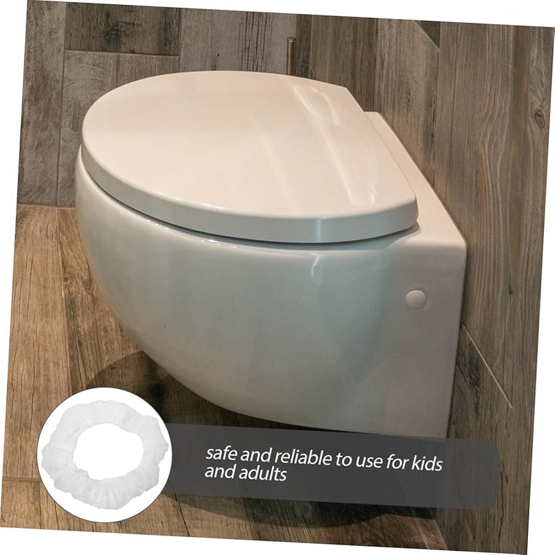 أغطية مقاعد المرحاض القابلة للتخلص منها 50 قطعة، مناسبة للسفر للمراحيض العامة والفنادق والمطارات - Image 3